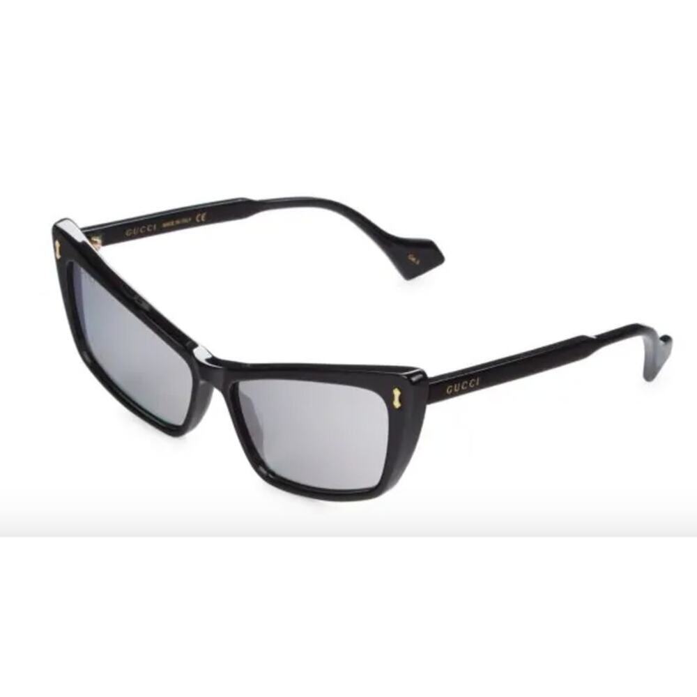 Gucci Rectangle Cat Eye Sunglasses Black - Picture 4 of 10